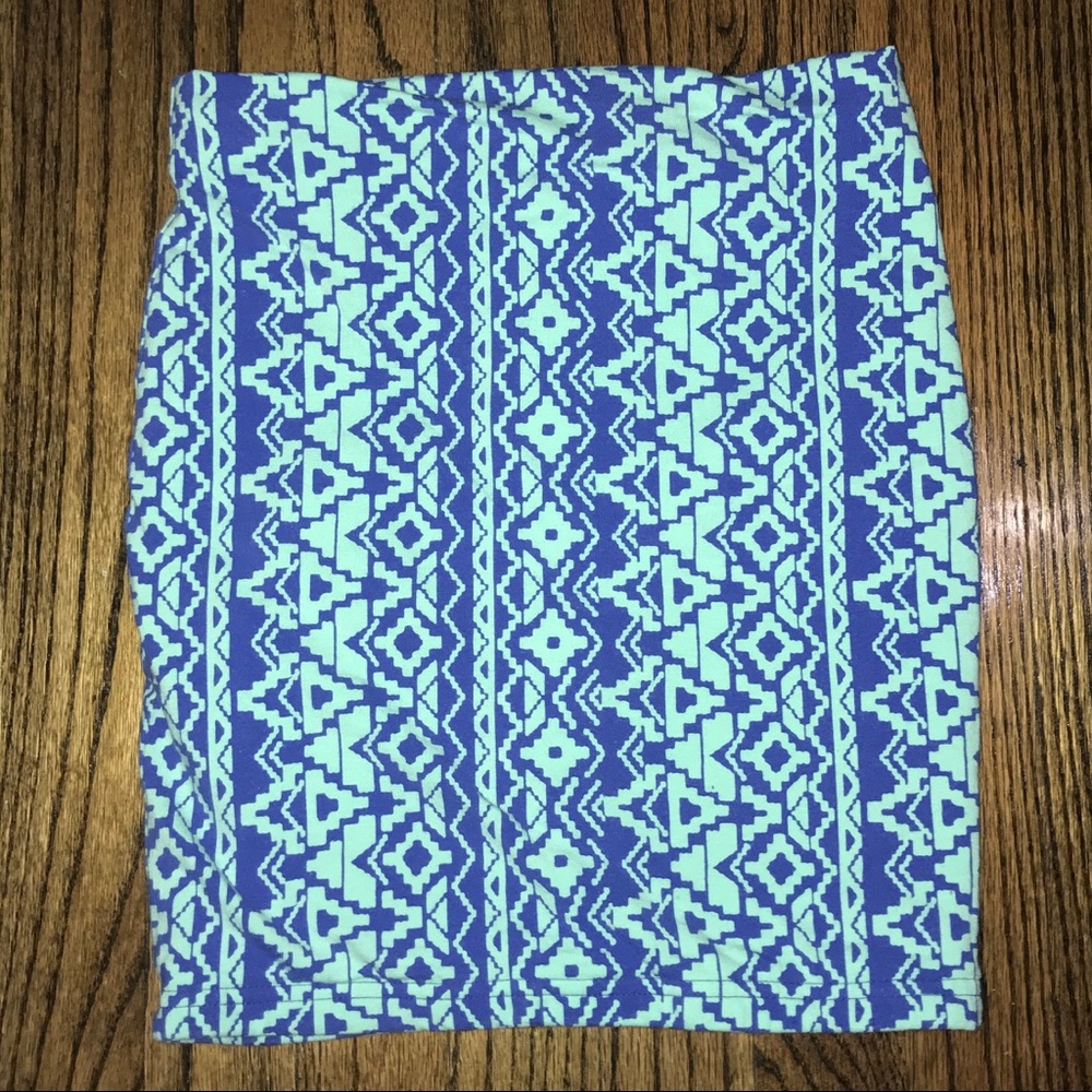 Blue print skirt